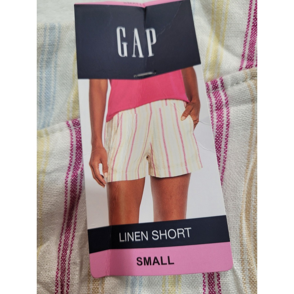 NWT GAP Linen Shorts Womens Small Multi Color Striped Dotted Sun Stripe